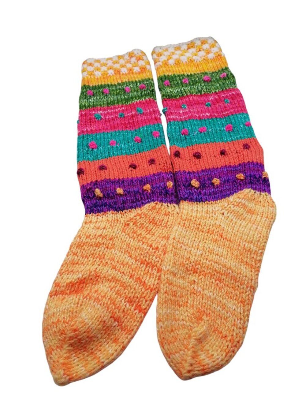 Hand-Knitted, Multicolored, Artisan-Made Winter Socks – Warm